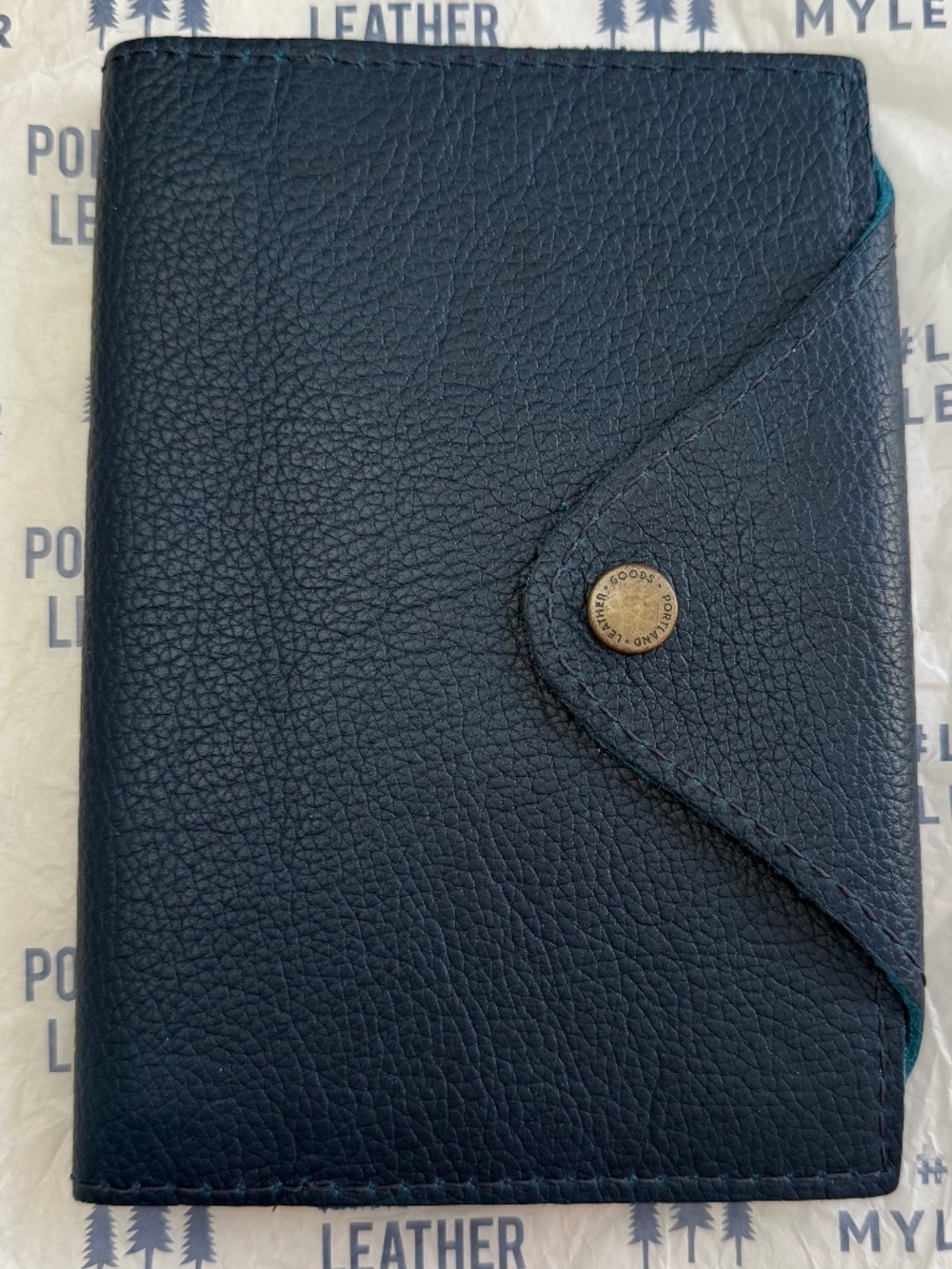 NWT Portland Leather Goods PLG Medium Snap Journal in Caspian Blue